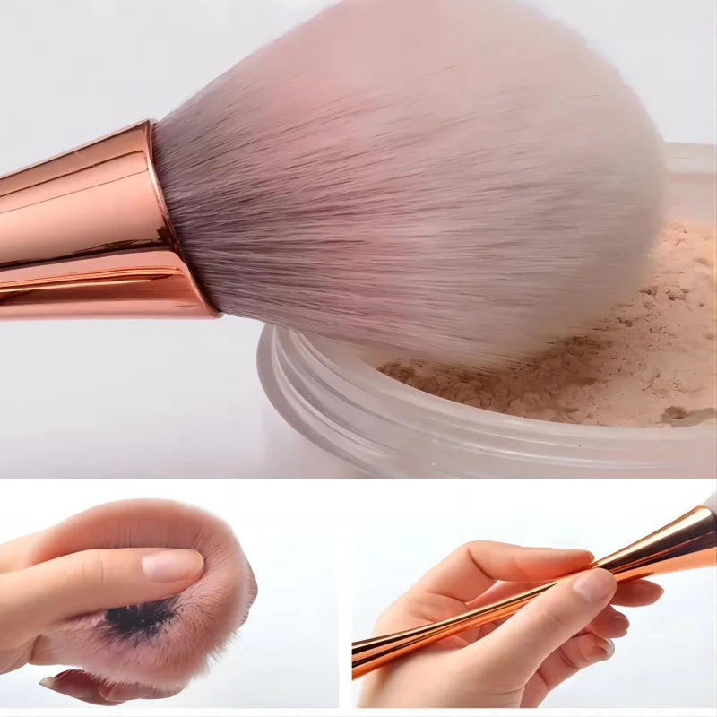 Rose Gold Powder & Blush Brush – Professional Large Makeup Tool