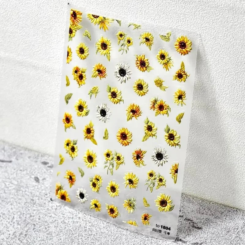 Sunflower & Autumn Harvest Nail Art Stickers