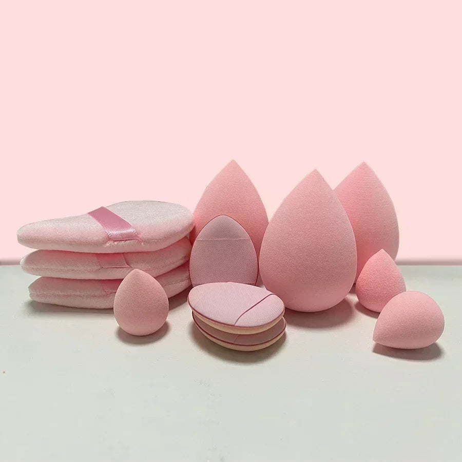12Pcs Makeup Sponge Blender Set with Foundation Sponges, Powder Puff, Spa Headband & Wristbands – Complete Makeup Tools Accessories Kit