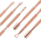 1/3pcs Double-Ended Stainless Steel Cuticle Pusher Set – Dead Skin Remover & Cuticle Scissors, 4pcs Rose Gold Manicure Tools
