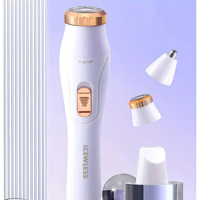 Electric Waterproof Hair Trimmer for Women – Painless Body & Facial Hair Removal
