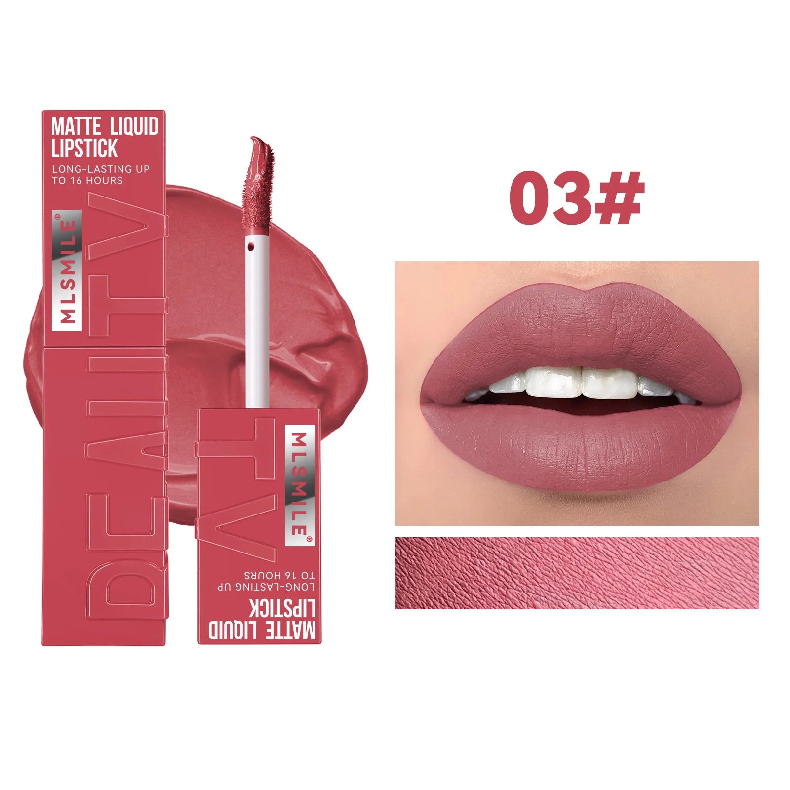 MLSMILE 6-Color Velvet Matte Lip Glaze – Waterproof, Long-Lasting, Non-Stick Lip Tint