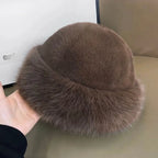 Women’s Faux Fox Fur Winter Hat – Warm Snow Ski Cap, Windproof Russian Style Ear Warmer Bonnet