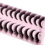Cat Eye Wispy Mink Lashes – 10 Pairs, Natural Fluffy Long & Short False Eyelashes