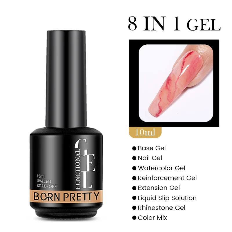 PRETTY White Blossoming Gel 15ml UV/LED Marble Nail Art Polish