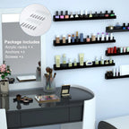 Black Acrylic Nail Polish Wall Rack – 4 Shelves, Holds 48–66 Bottles