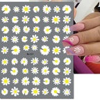 3D Y2K Hibiscus Floral Nail Stickers