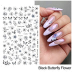 3D Floral & Butterfly Nail Art Stickers Decals