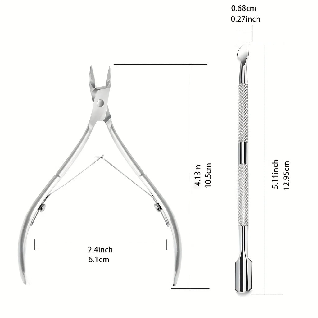 Cuticle Trimmer with Pusher – Professional Stainless Steel Cuticle Remover, Nipper & Durable Clipper Tool