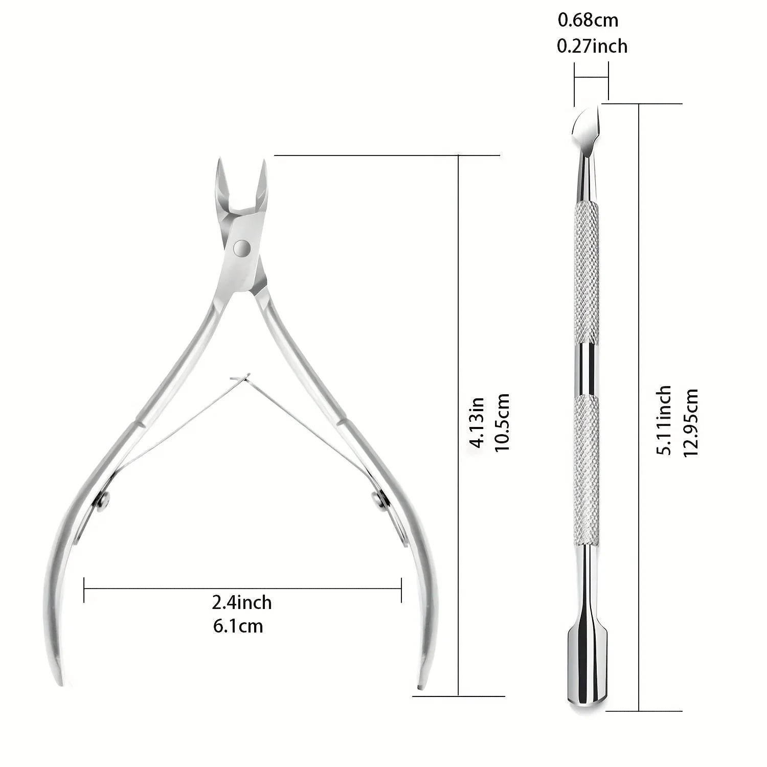 Cuticle Trimmer with Pusher – Professional Stainless Steel Cuticle Remover, Nipper & Durable Clipper Tool