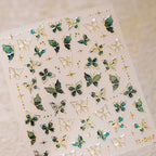 3D Gold Butterfly Nail Stickers – Self-Adhesive Decals for DIY Manicure