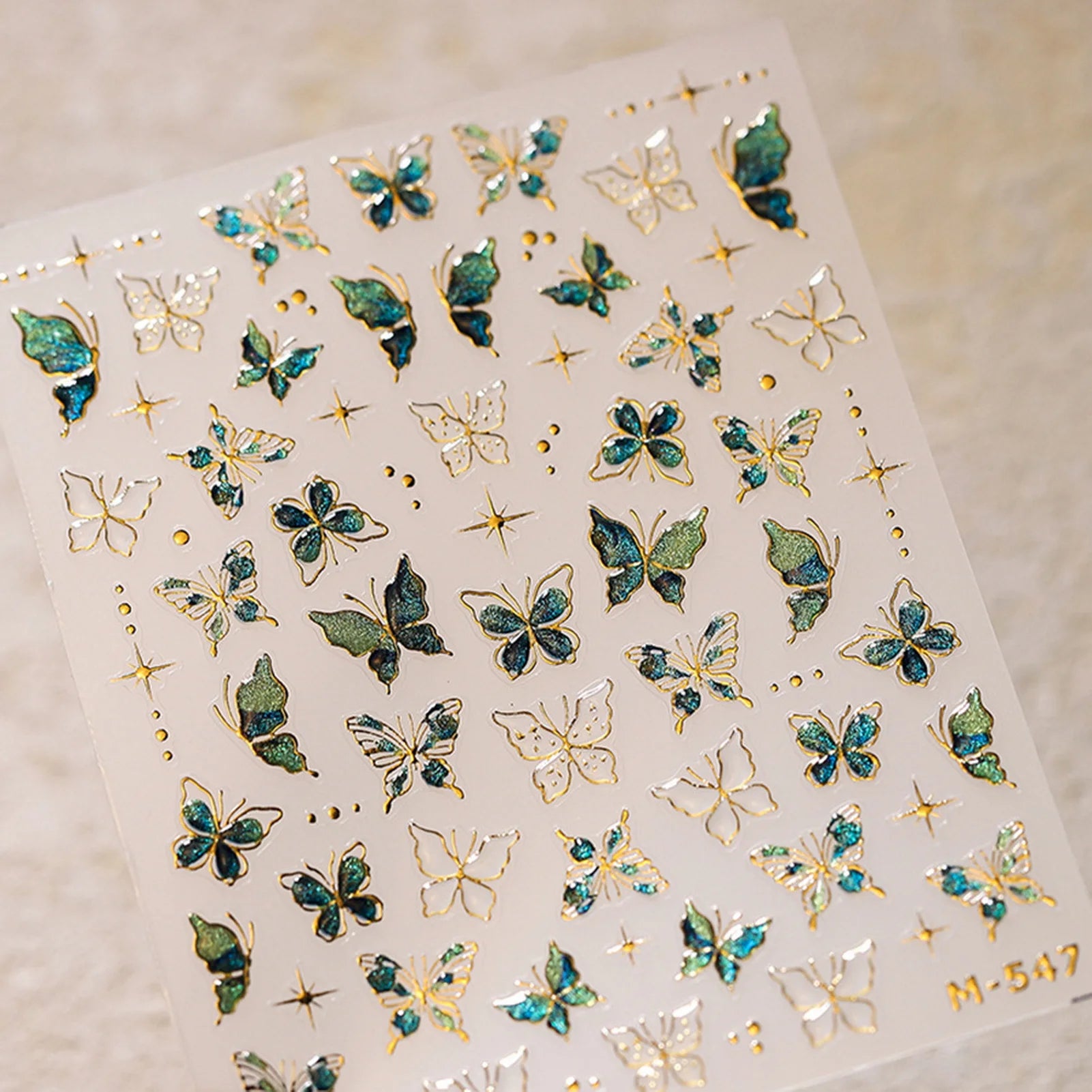 3D Gold Butterfly Nail Stickers – Self-Adhesive Decals for DIY Manicure
