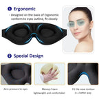 3D Contoured Eye Mask for Sleeping – Concave Molded Night Blindfold, Light Blocking Sleep Mask for Women & Men, Cute Comfort Design