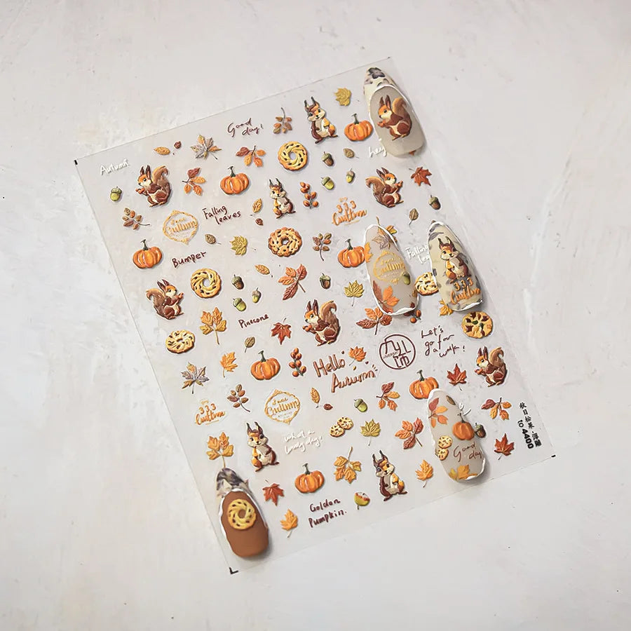 Sunflower & Autumn Harvest Nail Art Stickers