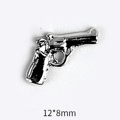 10pcs 3D Alloy Anchor Nail Charms – Gold & Silver Luxury Nail Decorations