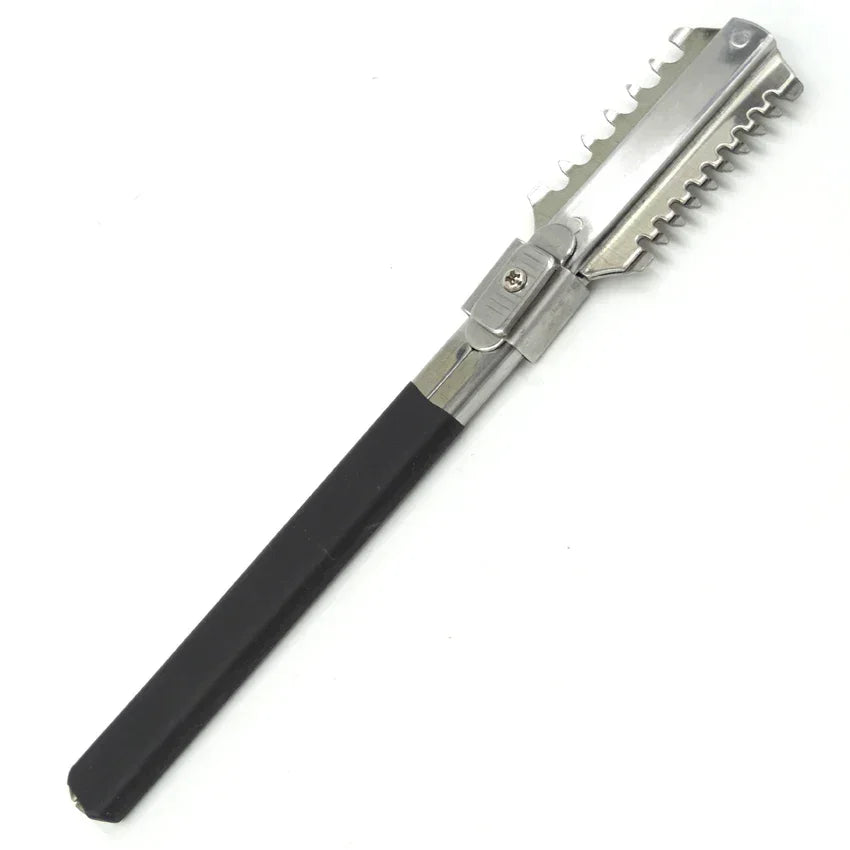 Professional Straight Razor with Rubber Handle – Removable Stainless Steel Blade