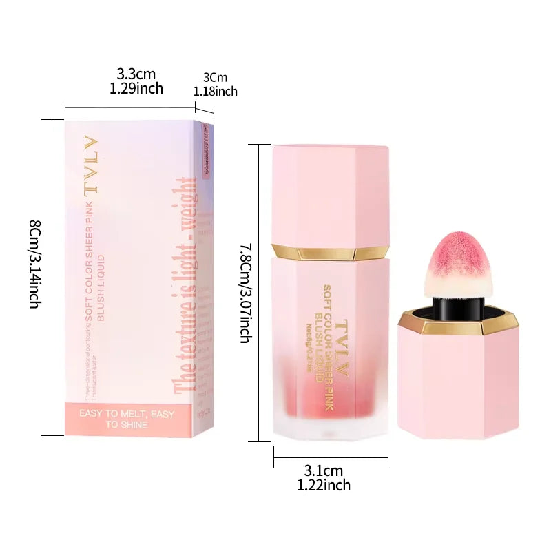 3-Color Matte Waterproof Powder Blusher with Sponge Brush