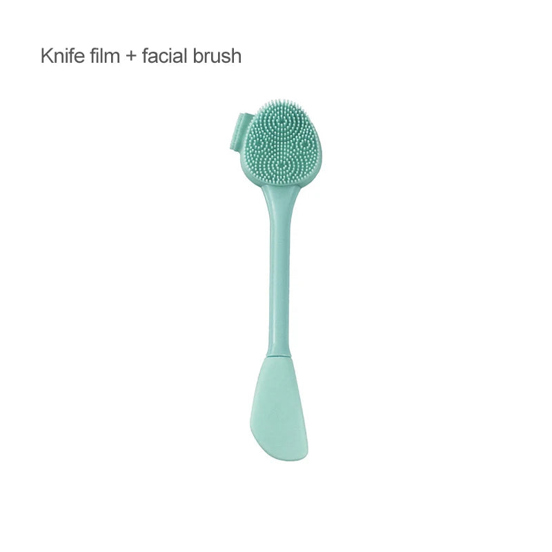 2-in-1 Silicone Facial Cleansing Brush – Mud Mask Remover & Makeup Scraper Tool