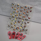 3D Aurora Shell Butterfly Nail Sticker – Pink & Purple, 8×10 cm
