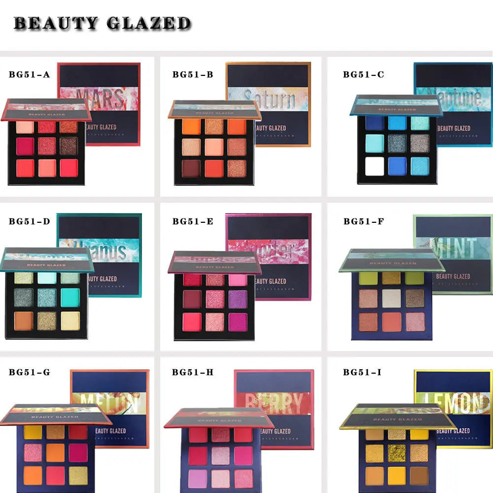 Beauty Glazed 9-Color Eyeshadow Palette – Matte & Shimmer, Long-Lasting Waterproof