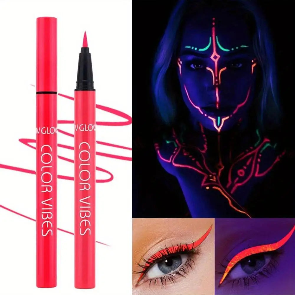 8-Color UV Glow Neon Liquid Eyeliner Set – Matte, Waterproof & Smudge-Proof High-Pigment Eye Makeup Pens