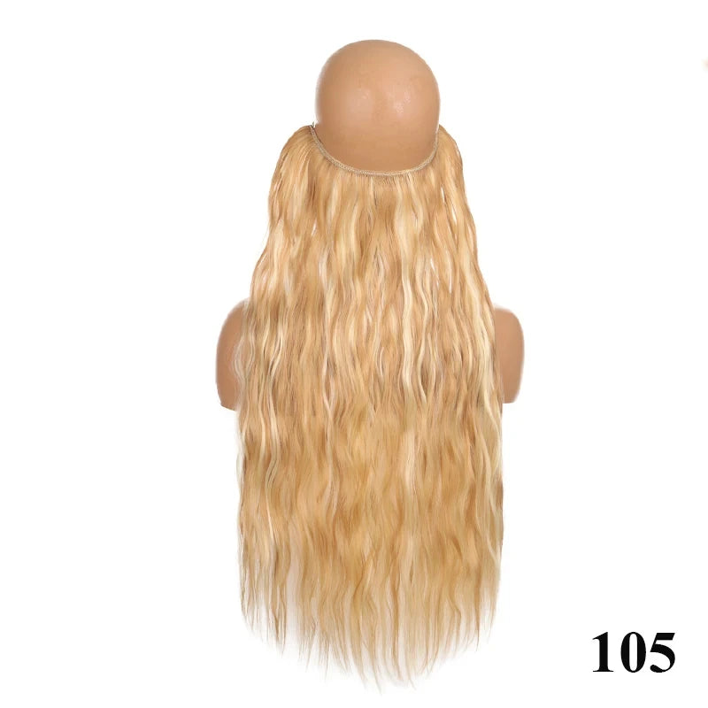 Fish Line Hair Extensions – Straight & Curly, 40/50/60cm, Daily Wear