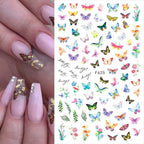 3D Floral & Butterfly Nail Art Stickers Decals
