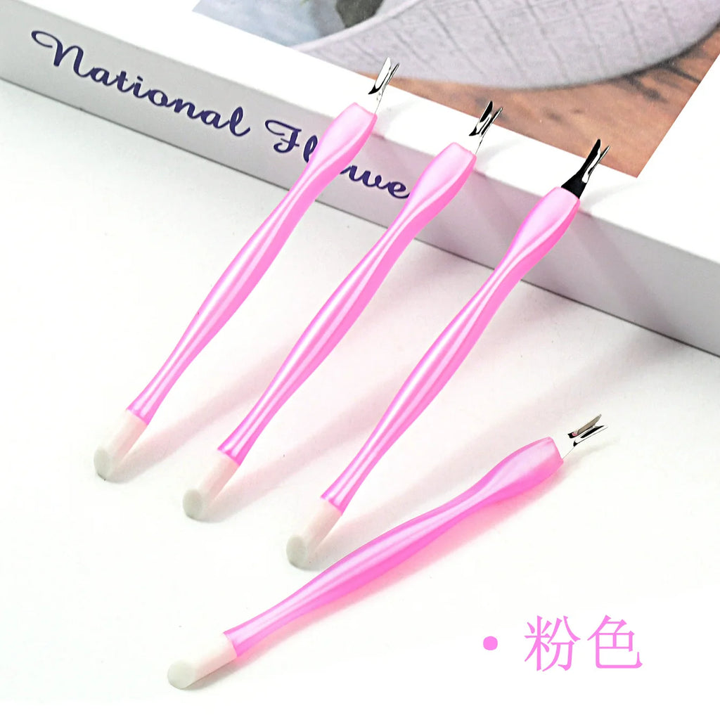 10pcs Mixed Color Cuticle Pusher Set – Dead Skin Fork, Trimmer & Peeling Knife Manicure Nail Art Tools