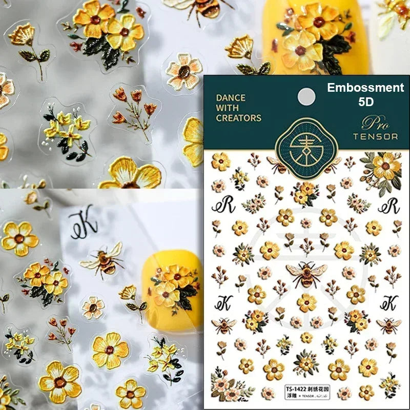Sunflower & Autumn Harvest Nail Art Stickers