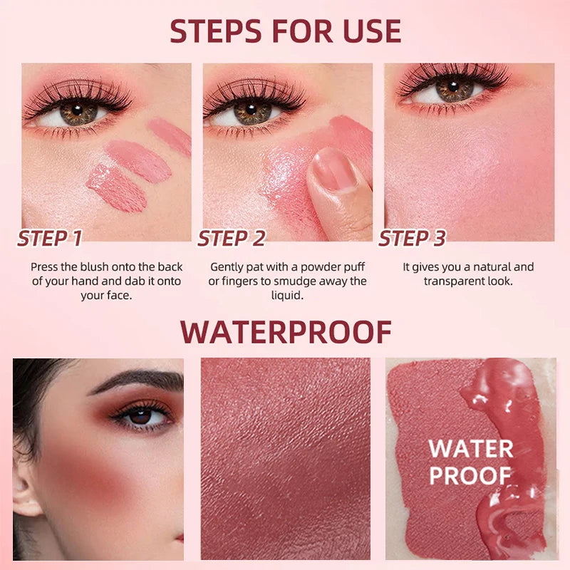 4-Color Liquid Blush – Long-Lasting, Blend able Vegan Cheek Tint