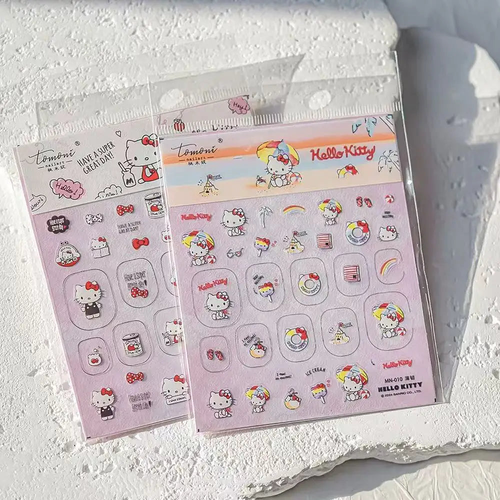 Sanrio Hello Kitty Nail Stickers – Kawaii Rainbow Cartoon Decals
