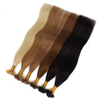 BHF Straight Flat Tip Human Hair Extensions – 1g/Strand, Keratin Fusion, Blonde & Brown