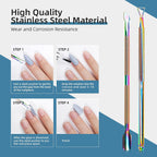 Double-Ended Cuticle Pusher & Spoon Nail Cleaner – Stainless Steel Triangle Gel Polish Remover Tool