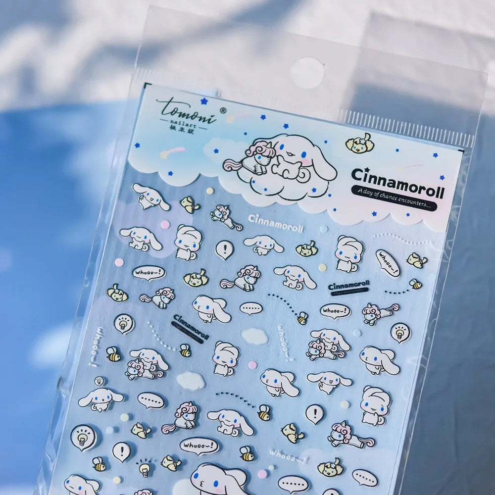 5D Anime Nail Stickers – Hello Kitty, Kuromi & Cinnamoroll