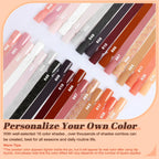 20PCS Dip Powder Nail Kit – 16 Brown & Pink Colors with Dip Liquid Set for Air Dry Nail Art Manicure