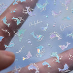 3D Summer Ocean Nail Stickers – Shell, Bubble & Dolphin Decals