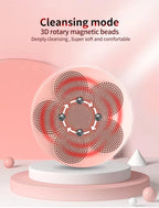 Electric Facial Cleansing Brush – Silicone Face Scrubber with Red & Blue LED Light for Deep Cleansing and Exfoliating Massage