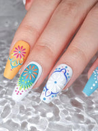 1/2/5pcs 5D Bohemian Floral Nail Stickers – Mandala Embossed Decals