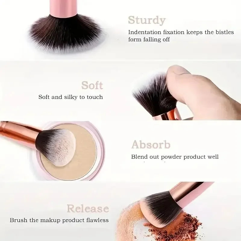 10PCS Marble Makeup Brush Set – Foundation, Blush, Eyeshadow, Eyebrow, Contour, Lip & Face Brushes