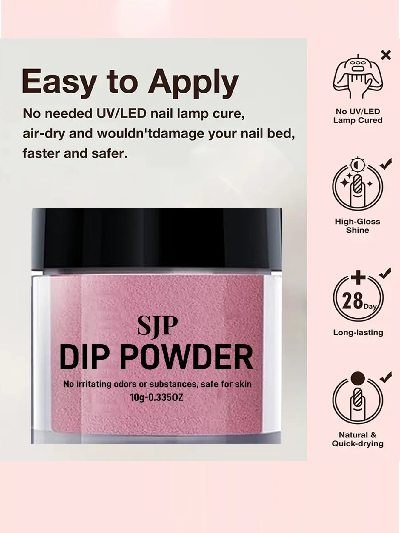 10g Nail Dip Powder for French Manicure – Long-Lasting Color Dip Powder for DIY Home & Salon Use, No Curing Needed