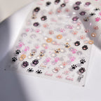 5D Jelly Cat Paw Nail Stickers – Pink Cartoon 3D Manicure Decals