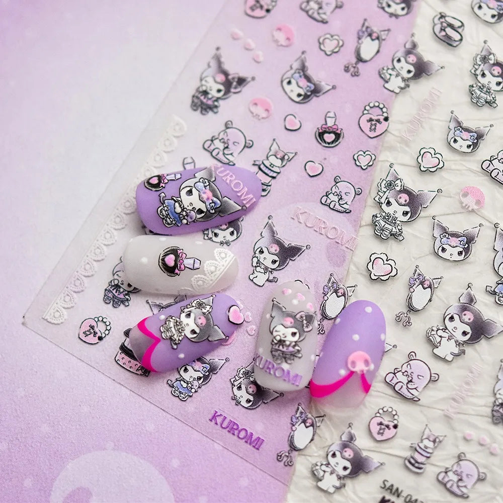 5D Anime Nail Stickers – Hello Kitty, Kuromi & Cinnamoroll