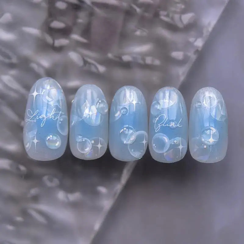 3D Summer Ocean Nail Stickers – Shell, Bubble & Dolphin Decals
