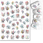 3D Butterfly & Flower Nail Art Stickers – Blue & Purple Decals for Manicure