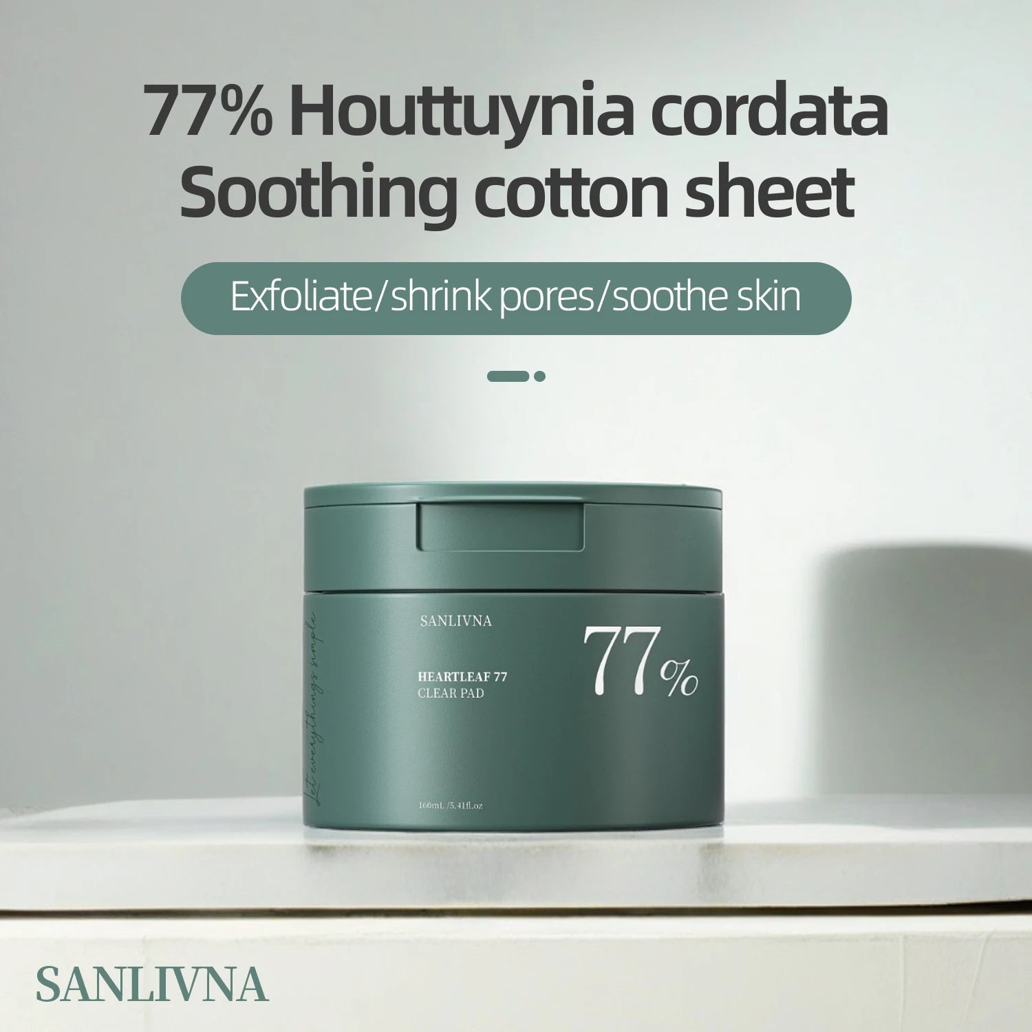 Heartleaf 77 Toning Pads – Hydrating & Pore Care with Centella, 160ml