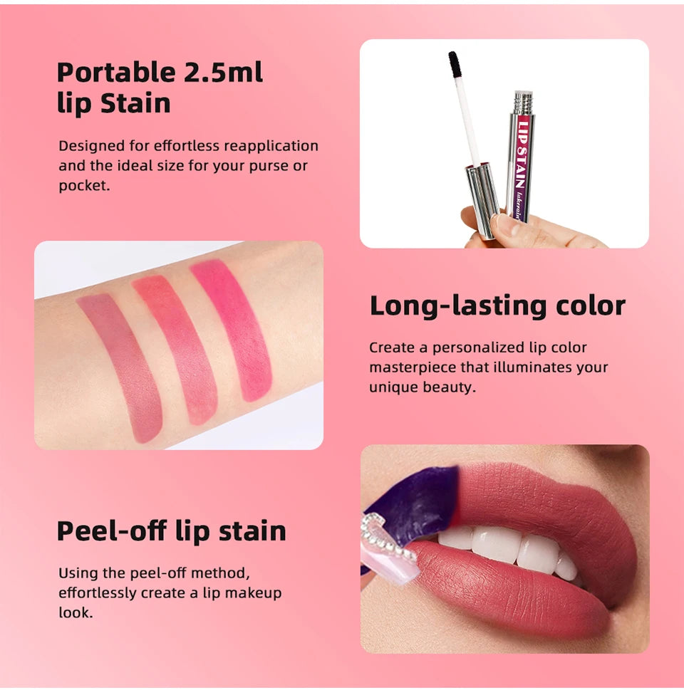 Peel-Off Matte Lip Stain – Long-Lasting & Water-Resistant
