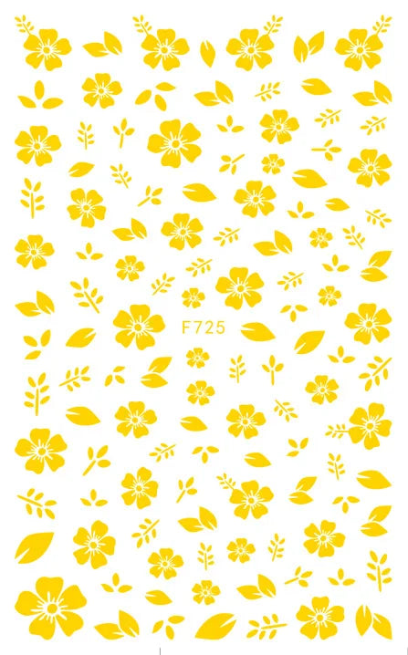 3D Y2K Hibiscus Floral Nail Stickers