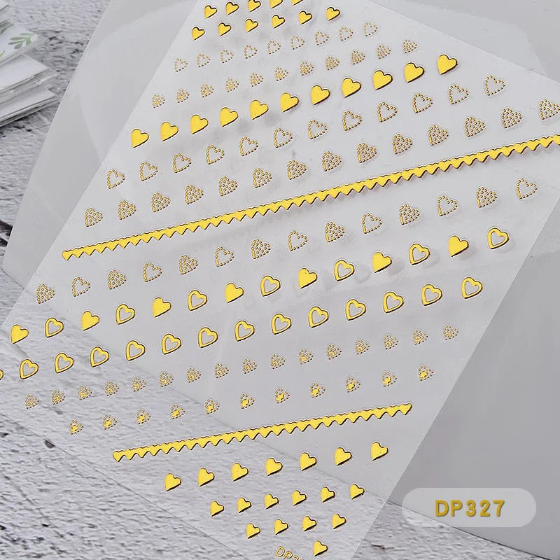 3D Gold Metal Nail Stickers – Chain & Zipper Decals for Women