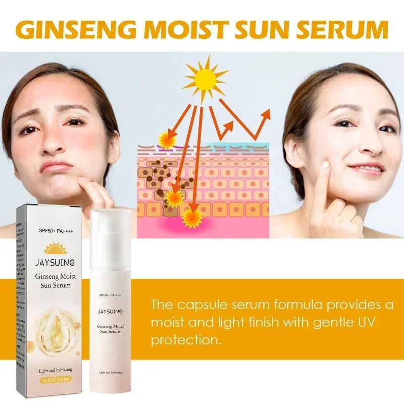 Ginseng Essence Sunscreen SPF 50 – Moisturizing & Non-Greasy Sunblock