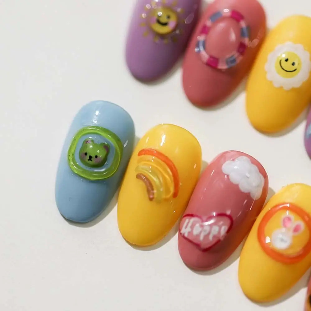 5D Cartoon Nail Art Stickers – Jelly Dessert Bear & Rabbit Decals
